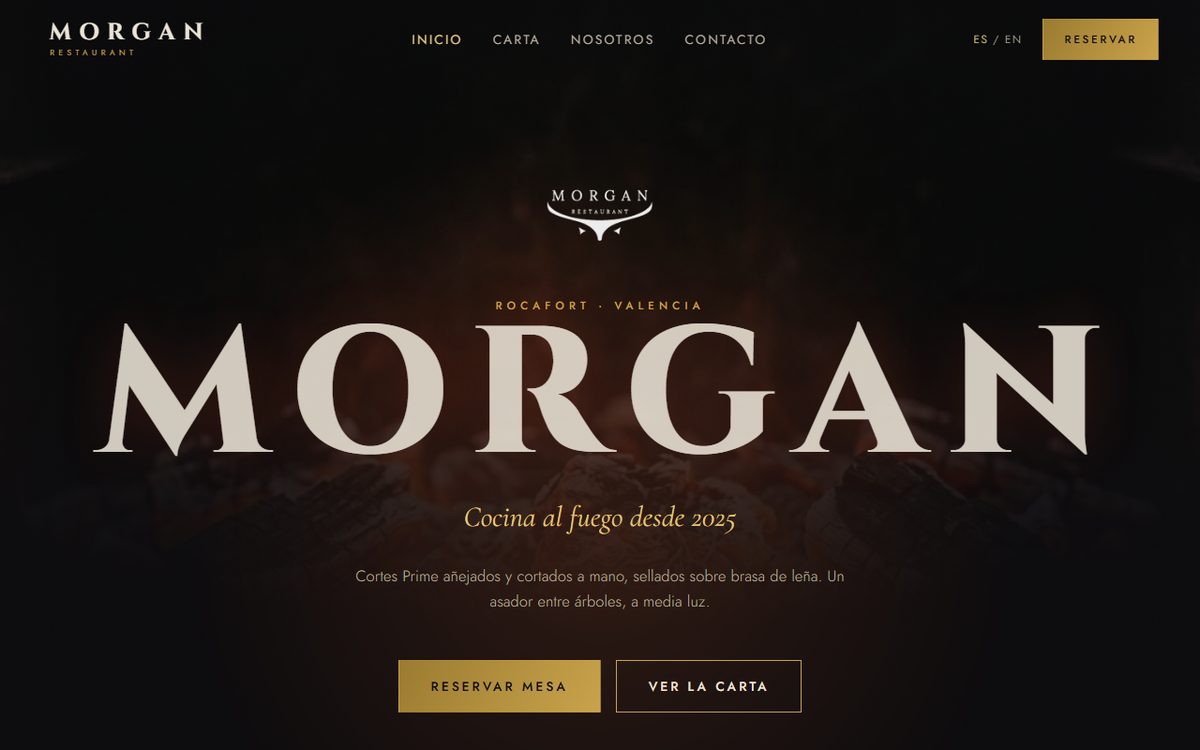 Kuvakaappaus Morgan Steakhouse -sivustosta